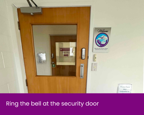 An image showing the security door to access Whangārei Rape Crisis